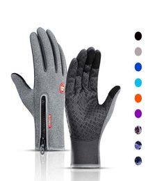 Winter Gloves Mens Touch Screen Waterproof Windproof Skiing Cold Gloves Women039s Warm Fashion Ourdoor Sports Riding Zipper Glo8060412