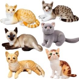 Toys Simulation Pillow Cat Plush Toys Realistic Animal Pet Doll Children Home Decor Holiday Christmas Gift for Kids