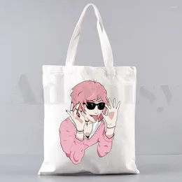 Shopping Bags Yarichin B Club Yaoi Harajuku Aesthetic White Handbags Shoulder Casual Girls Handbag Women Elegant Canvas Bag