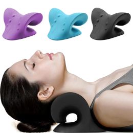 Pillow Cervical Chiropractic Traction Device Neck Shoulder Stretcher Relaxer for Pain Relief Cervical Spine Alignment Pu Memory Pillow