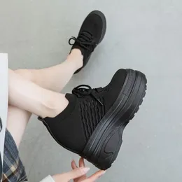 Casual Shoes Krasovki 11cm Air Mesh Sock Knitted Slides Chunky Sneaker Breathable Platform Wedge Comfy Women Summer Flat Hollow Sandals