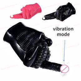 Sexy Soft Gloves Vibrating Five Fingers Dildo Masturbators G-Spot Clitoral Stimulator Breast Nipples Massage for Couple Sex Toys 240410