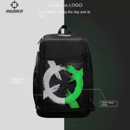 Bags RIGORER Luminous Logo Basketball Backpack Sports Multifunctional Backpack Fitness Training Bag Basketball Storage Equipment