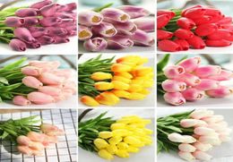 Simulation Flower PU Tulips Single Stem Bouquet Pretty Artifical Fake Flowers Home Centrepiece Party Wedding Decorations13114281