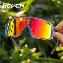 Sunglasses SCVCN Cycling Glasses Fashion Sunglasses for Men MTB Bike Road Bicycle Eyewear Cycle Goggles Sports UV400 Hunting Driving