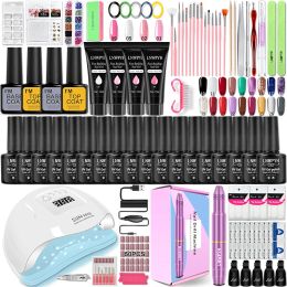 Kits Manicure Set Extension Nail Gel Set Acrylic Quick Extension Uv Gel Nail Polish Soak Off Led Varnish Base Gel Top Coat Nail Kit