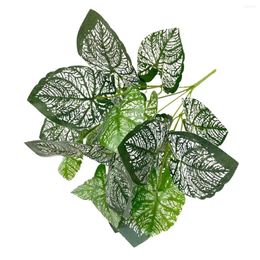 Decorative Flowers Artificial Greening Plant Leaves Home 5 Forks Red Heart Green Apple PVC Plants Wedding Decoration