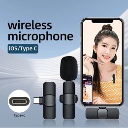 Microphones Wireless Lapel Microphone MINI MIC For iPhone Huawei Xiaomi Mobile Cell Phone Streaming Blogger Youtube Tik Tok Recording