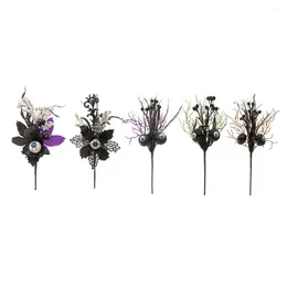 Decorative Flowers 1pc Artificial Withered Flower Stem 40cm/16" Halloween Eyeballs Pumpkin Black Berries Dry Plant Gothic Bouquet Ghost