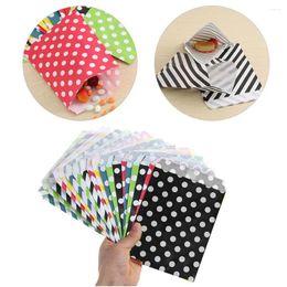 Gift Wrap 5 Pcs Small Sack Pouch Mini Dot Kraft Paper Bags Wedding Party Invitation Greeting Cards Bag Treat Candy Favour Sacks