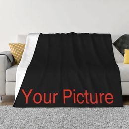 Your Picture Blanket Cover Coral Fleece Plush Customized DIY Print on Demand Drop Warm Throw Blankets for Bed Bedspread 240417