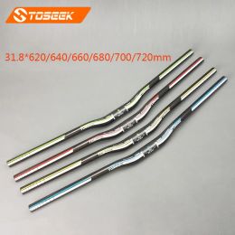 Parts TOSEEK Carbon Fiber Mountain Bike Handlebar Rise Handlebar Mtb 3K Gloss Finish 31.8*620/640/660/680/700/720mm Bike Parts