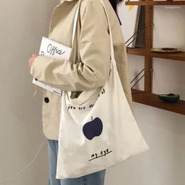 Bag Women's Fashion Canvas Shopping Fruit Print Female Cloth Shoulder Pack Eco Book Handbag Totes Reusable Grocery Shopper Bags