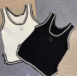 Anagram-embroidered Women Tanks Camis Cotton-blend Tank Tops Two C Letters Designer Skirts Yoga Suit CHANNEL Dress Bra Vest Ladies Solid Vintage T Shirt Femme 345