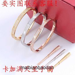 High End jewelry bangles for Carter womens V Gold Plated Bracelet with Two Rows of Diamond Micro Inlaid Full Diamond Stainless Steel Three Rows of Diamond Full Sky Star