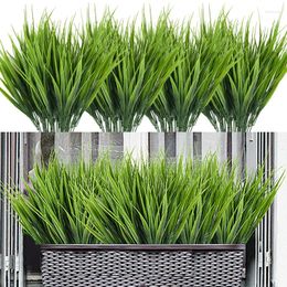 Decorative Flowers 1/2pcs Artificial Plants Green Grass Simulation Plastic Wheat For Home Garden Outdoor Decoration Wedding Party Fake