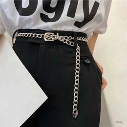 Waist Chain Belts A metal waist chain for womens formal dresses fashionable waist belts casual and versatile waist belts