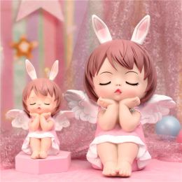 Boxes Kawaii Fairy Angel Piggy Bank for Kids Children Girls Baby Gift Resin Cartoon Money Saving Box Coins Holder Storage Organizer