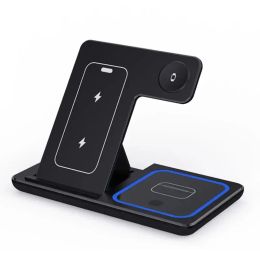 Chargers 3 in 1 Wireless Charger Stand for Apple iPhone 15 14 13 12 11 X XR 8 Apple Watch 6 7 8 Airpods Pro Fast Charging Dock Station