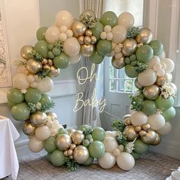 Party Decoration Green Balloons Garland Arch White Sand Gold Latex Balloon Kids Birthday Baby Shower Decor Wedding Anniversary Globos