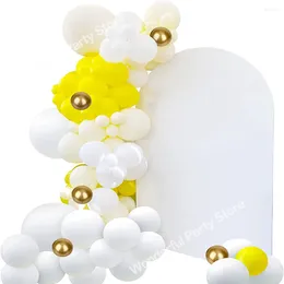 Party Decoration 90Pcs Yellow Ballon Garland Arch Kit Pale White Metal Gold Balloon Bridal Baby Girls Shower Wedding Birthday Decor