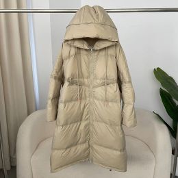 OFTBUY 2024 Women 90% White Duck Down Jacket Hooded Loose Oversize Long Puffer Coat Autumn Winter Warm Outwear Female Parkas