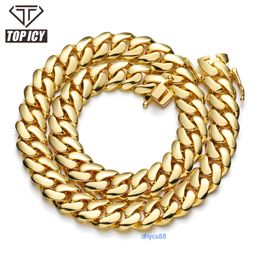 Wholesale Solid Cuban Link Chain 14k 18k Real Gold Plated Hip Hop Heavy Choker Multiple Size Miami Bracelet Necklace