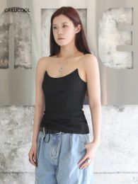 Accessories Cakucool Summer New Dark Black Spicy Girl Slim Fit Invisible Fish Thread Women's Strap Bra Vest