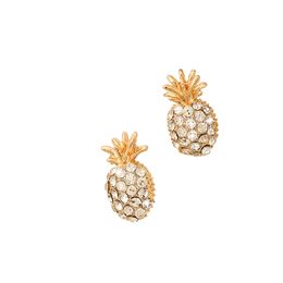 Silver Needle Creative Fresh Pineapple Fruit Earrings with Advanced Water Diamond Style