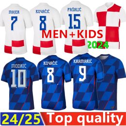 24 25 Euro cup Croatia Soccer Jerseys Modric 2024 2025 BREKALO PERISIC Football Shirt BROZOVIC REBIC Jersey Fans Player national team Home 3204