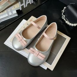 Casual Shoes Low Heels Round Toe Woman 2024 Oxfords Female Footwear All-Match Shallow Mouth Leather Dress Summer Basic PU Mary Jane