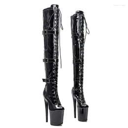 Dance Shoes Leecabe 20CM/8Inch Patent Upper Women's Platform Disco Party High Heels Pole Boot