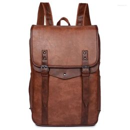 Backpack Multifunction Solid Leather Men Business Computer Back Pack Man Casual Fashion Travel Backpacks For Waterproof Bag