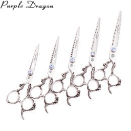 Scissors Dog Grooming Scissors Purple Dragon 6" 6.5" 7" 7.5" 8" 440C Straight Scissors Hair Cutting Shears Professional Pet Shears Z9111