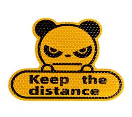 Panda keeps the distance between cars crossborder reflective stickers fluorescent yellowgreen hexagonal honeycomb cartoon car de4843171