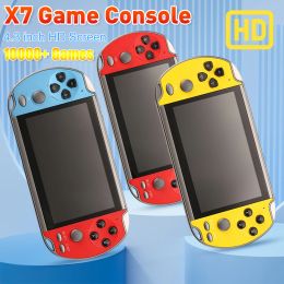 Players X7 4.3inch Handheld Arcade Console IPS Screen Portable Video Game Player HD Game Console Builtin 10000+ Games AV output For PS1