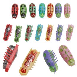 Heads 2PCS Pet Interactive Electric Bug Mice Cat Toy Electric Toothbrush Worm Micronano Worm Obstacle Automatic Flip Pet Cat Supply