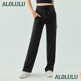 Yoga Outfit Al0 With Logo Loose Dstring Wide Leg Sports Pants Drop Delivery Outdoors Fitness Supplies Dhd2I