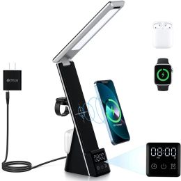 Chargers 3 IN 1 Fast Wireless Charger Stand for IPhone 13 12 11 Pro Max Alarm Clock Table Lamp Wireless Chargers for Apple Watch Airpods
