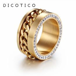 Bands Jewellery Peru Lima Gold Colour Twist Pattern Women Rings Zircon Classic Vintage Rings Stainless Steel Wedding Rings For Women