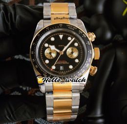 41mm Heritage M79363N0001 79363 Watches Miyota Quartz Chronograph Mens Watch Black Dial Stopwatch Two Tone Gold Steel Bracelet Sp2691072