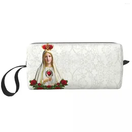 Cosmetic Bags Our Lady Of Fatima Toiletry Bag Portugal Rosary Catholic Virgin Mary Makeup Organiser Beauty Storage Dopp Kit Case