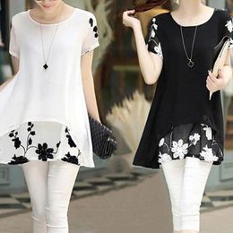 Women's T Shirts Casual Stylish Floral Embroidery T-shirt Summer Short Sleeve Loose Female Clothing Patchwork All-match Korean O-Neck