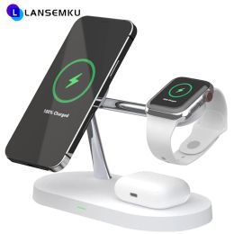 Chargers Magnetic 3 in 1 Wireless Charger Stand For Magnetic iphone 13 12 Apple Watch 6 5 4 3 Airpods Pro Fast Charging Dock Station