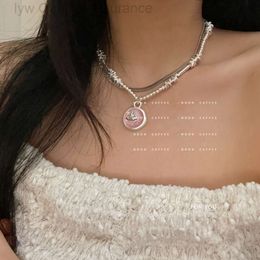 Necklace Designer for Woman Viviennes Westwoods Luxury Saturn Necklace Saturn Pink Irregular Broken Silver Steel Titanium Layered Necklace Sweet Cool Wind Wester