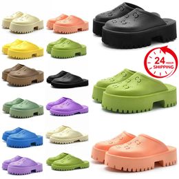 free shipping designer sandal slides platform men women slipper sport flat triple black bone pink brown green yellow shoes flops ladies