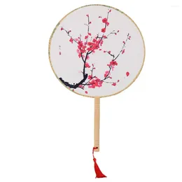 Decorative Figurines Exquisite Single-dough Fan Elegant Chinese Style Handheld Fans For Women Vintage Floral Design With Tassel Dance