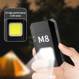 COB Led Flashlight with Lighters Double Arc Flameless Lighter Type C Rechargeable Mini Work Light Gift for Men Withoutbox Gift