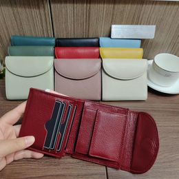 Wallets Womens Purses Fashion Flap Over Folded Short Wallet Soft Genuine Cow Leather ID Card Holders Money Coin Purse Gift For Ladies