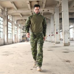 Sets/Suits Camouflage Commando Military Uniform Outdoor Sports Tactical Camouflage Clothing Suit Male MCBK Tropic Aroid CB MC Gray